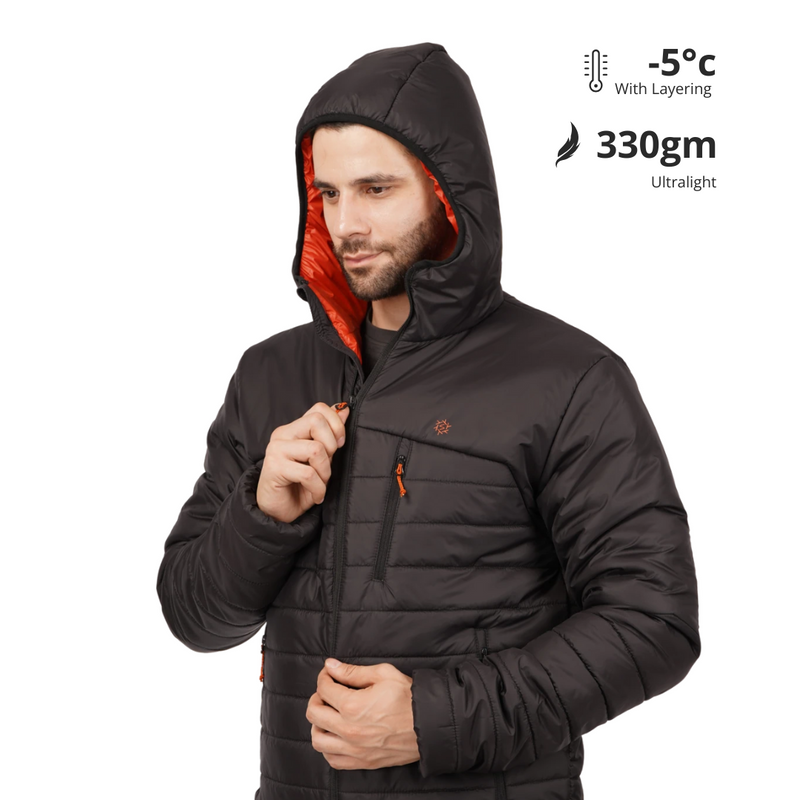 Men Packable Puffer Jacket for Trekking - Glide 100 -5°C